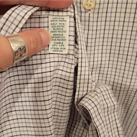 Lauren Ralph Lauren White Blue Classic Long Sleeve Button Collar Down 18 34/35 - Picture 7 of 7